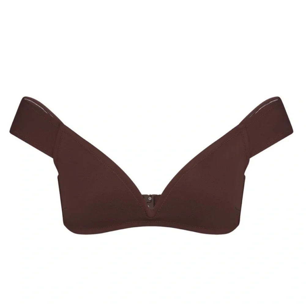 SKIMS Cocoa Sculpting Swim Off-Shoulder Top